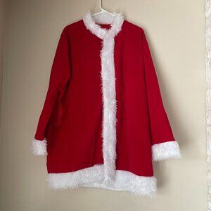 Santa Style Red Coat With Faux Fur Trim